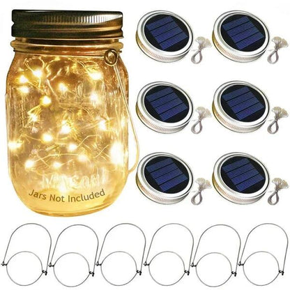 Solar-Powered Mason Jar Fairfly Lights Lids