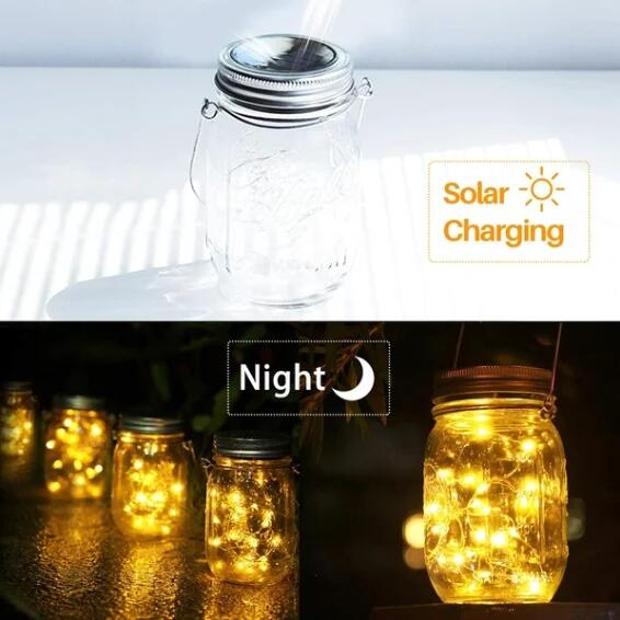 Solar-Powered Mason Jar Fairfly Lights Lids