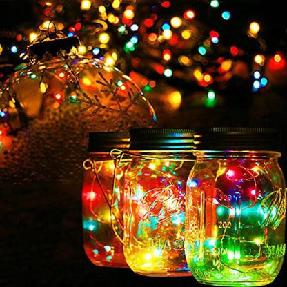 Solar-Powered Mason Jar Fairfly Lights Lids