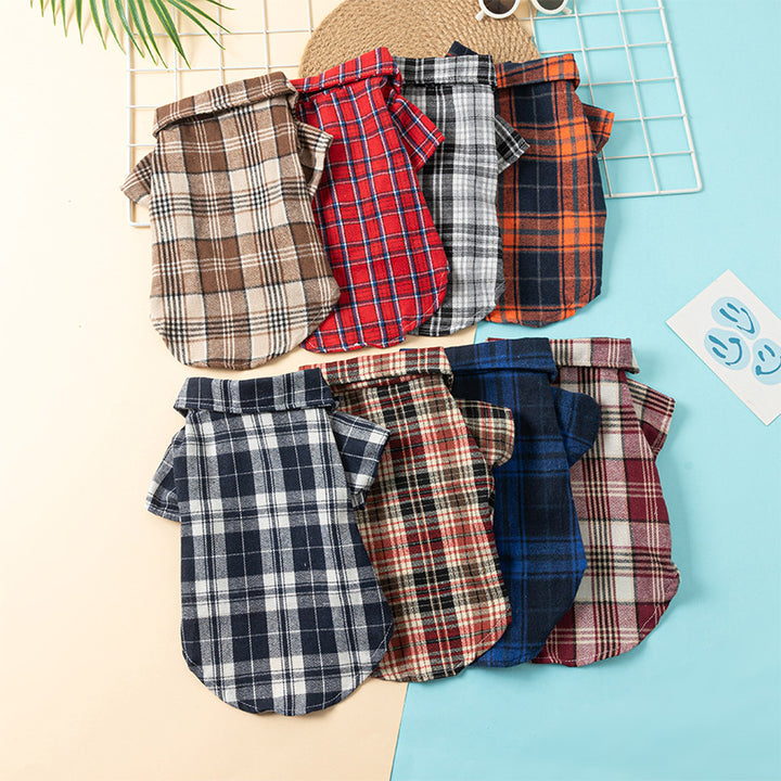 Casual Grid Pattern Dog Clothes