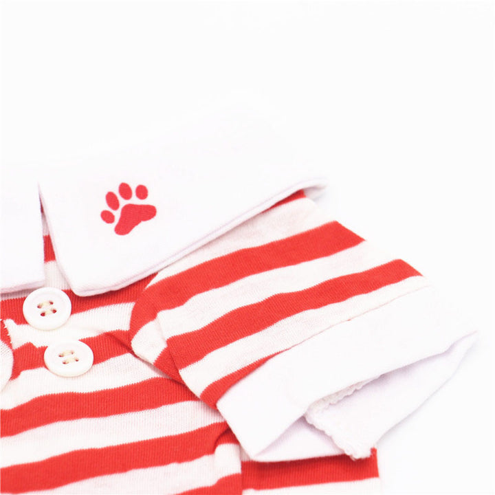 Striped polo shirt for pets