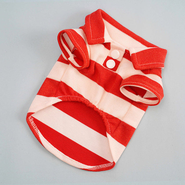 Casual Striped Pet Polo Shirt