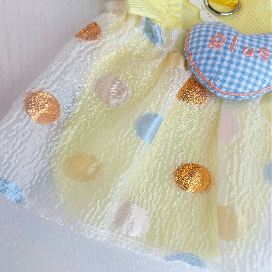 Yellow Polka Dot Pet Bubble Dress