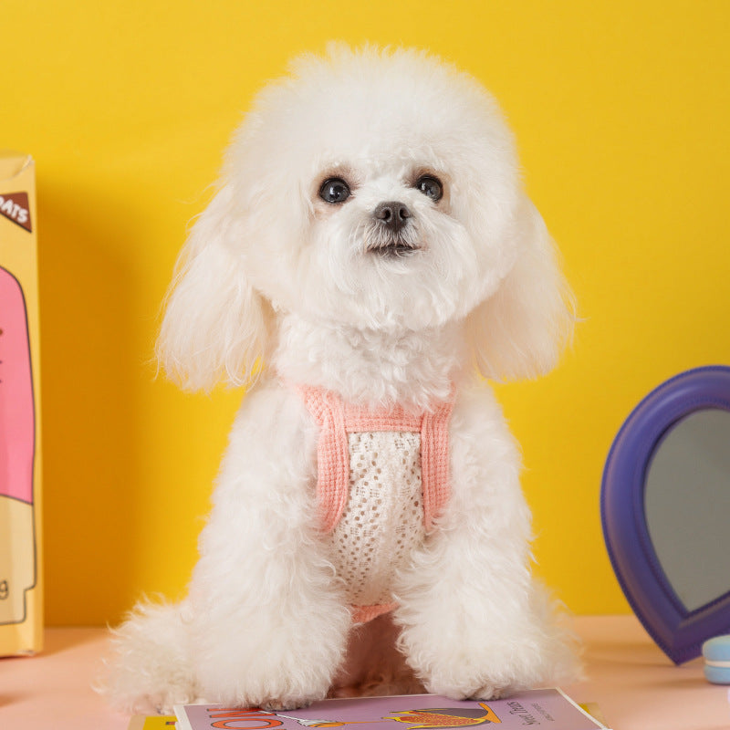 Heart Bow Lace Dog Tank Top