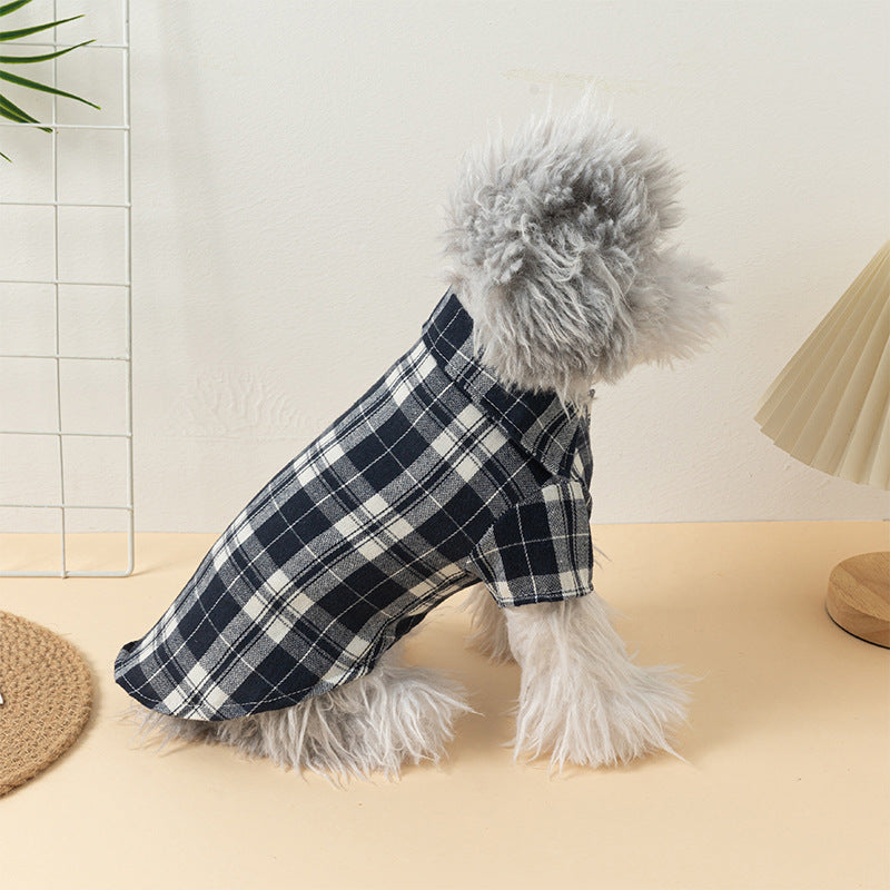 Casual Grid Pattern Dog Clothes