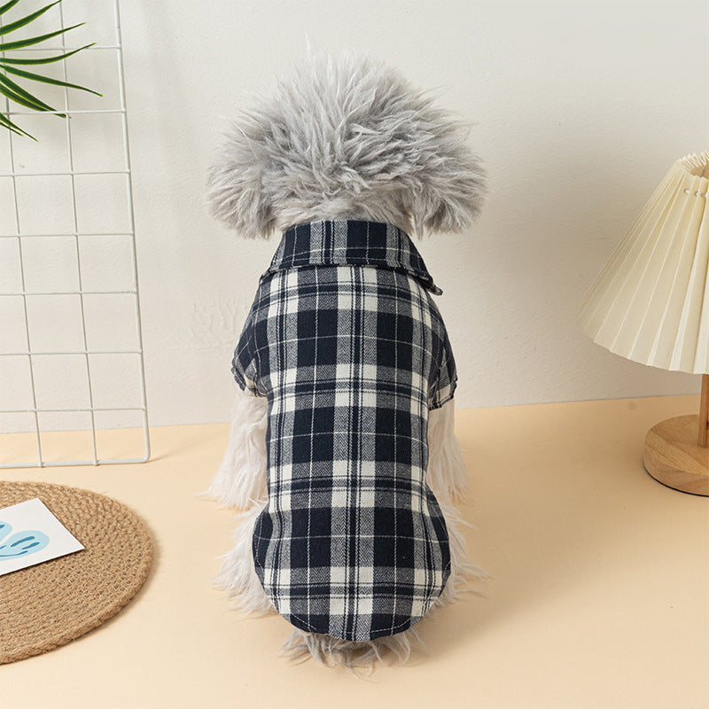 Casual Grid Pattern Dog Clothes