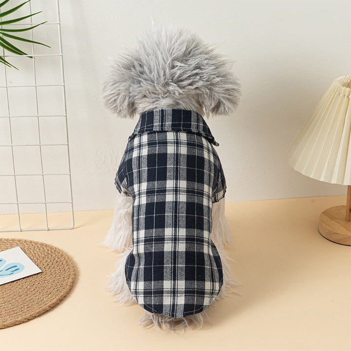 Casual Grid Pattern Dog Clothes