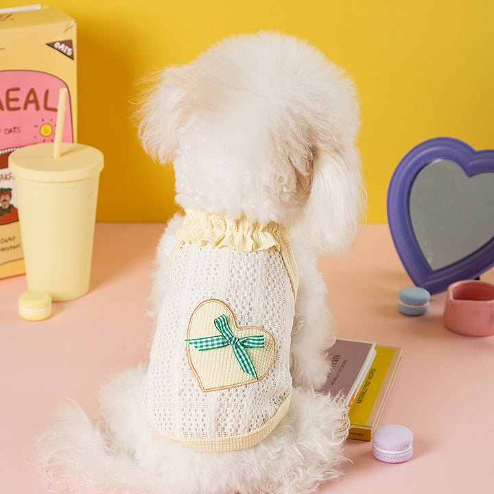 Heart Bow Lace Dog Tank Top