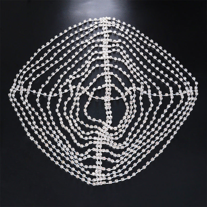 Multi-layer rhinestone tassel hair chain