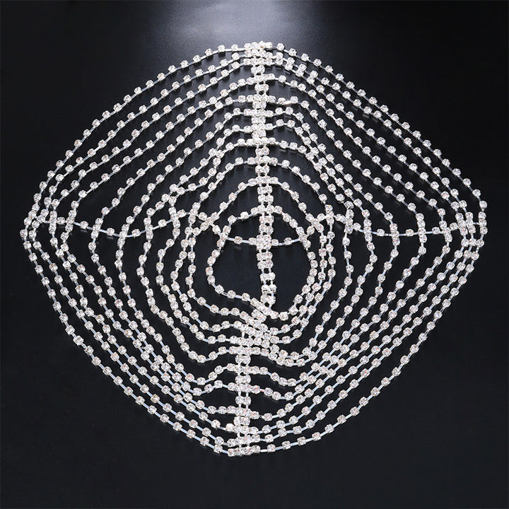 Multi-layer rhinestone tassel hair chain