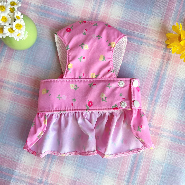Floral Pet Harness Dress