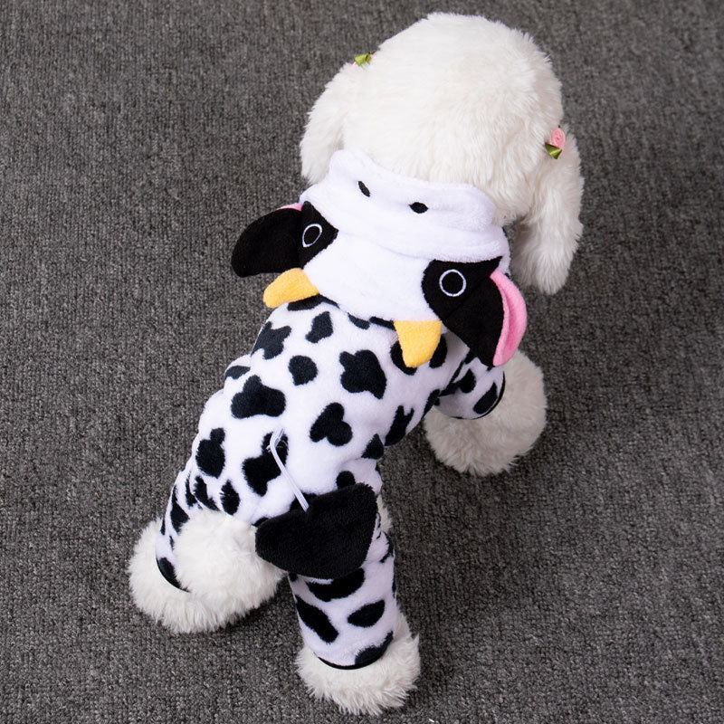 Thick cow-print dog clothes
