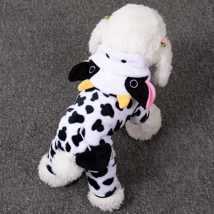 Thick cow-print dog clothes