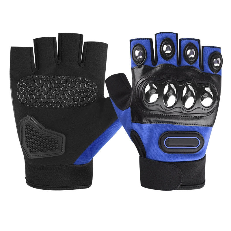 Outdoor Sports Steel Shell Half-Finger Gloves