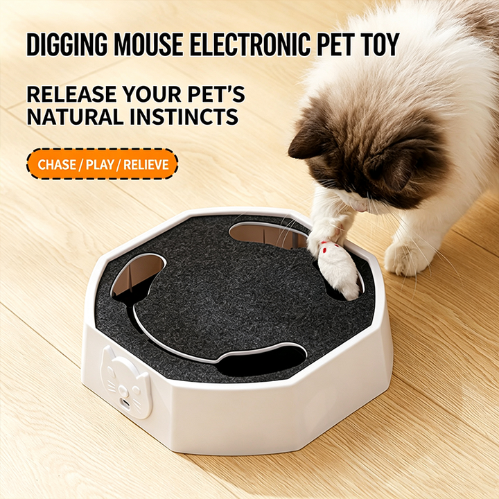 Adjustable Speed Electric Moving Mouse Interactive Pet Toy