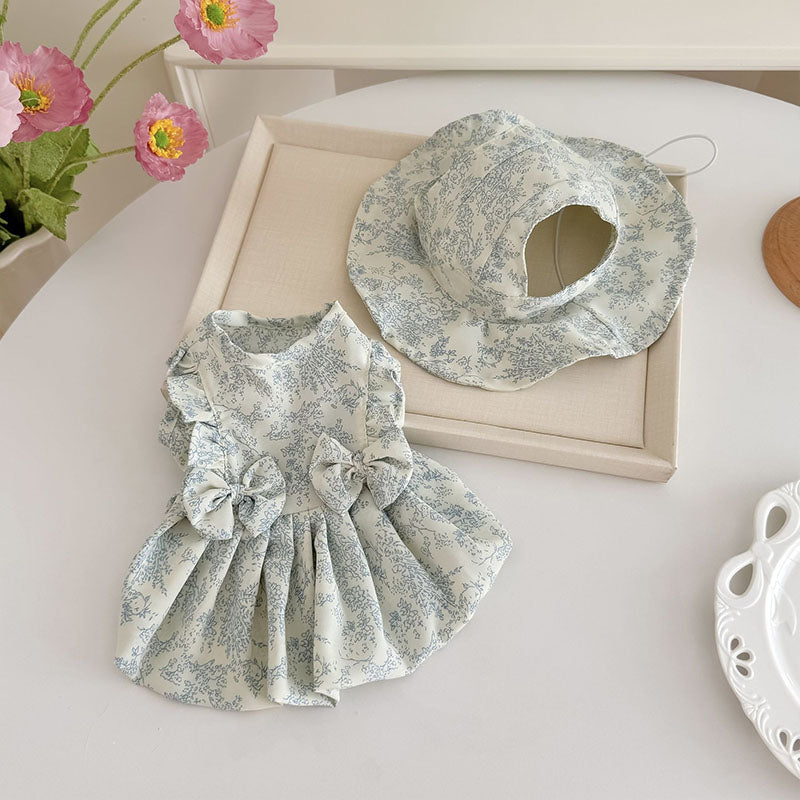 Blue and White Porcelain Style Pet Dress