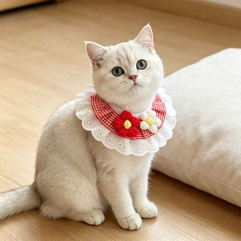 Lace flower pet neckerchief
