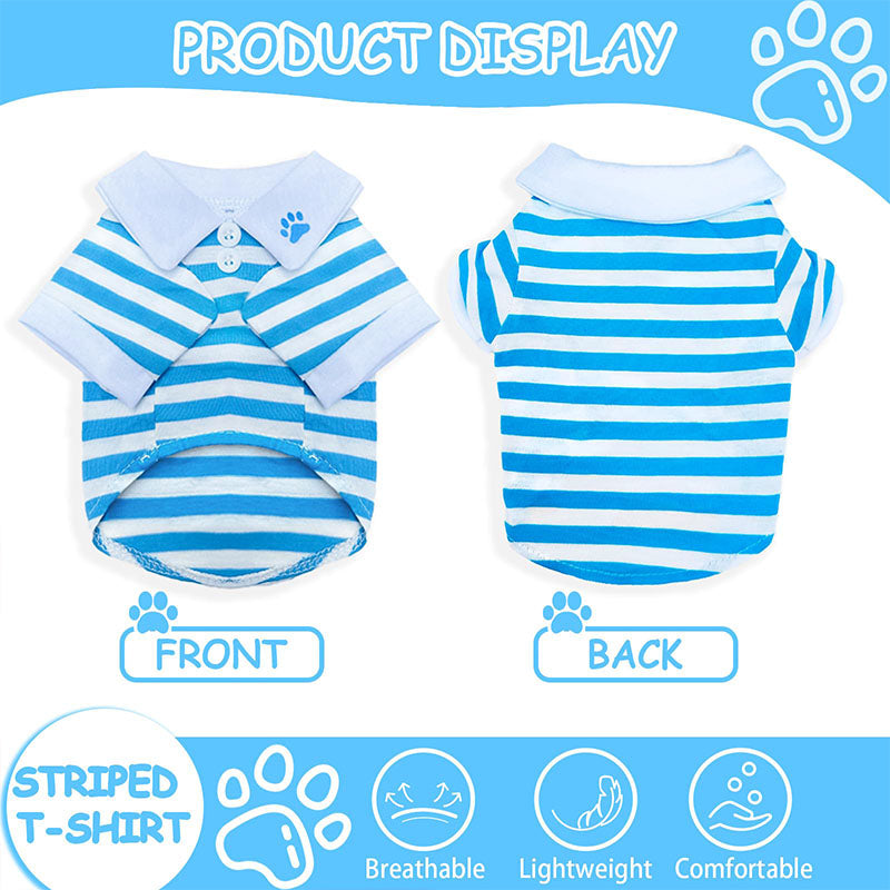 Striped polo shirt for pets
