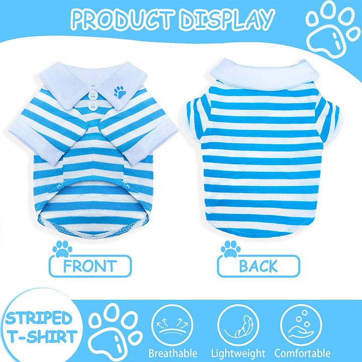 Striped polo shirt for pets