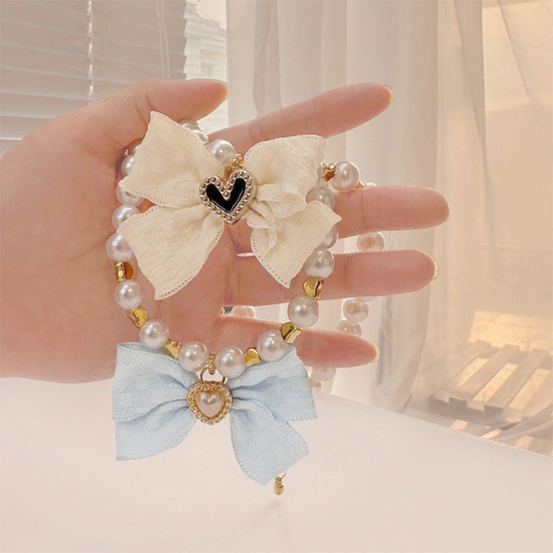 Pet pearl necklace collar