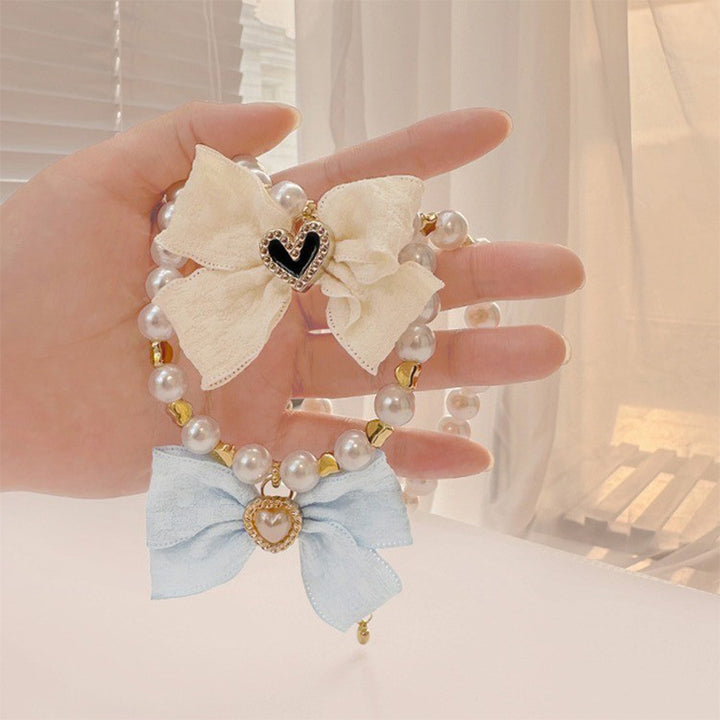 Pet pearl necklace collar