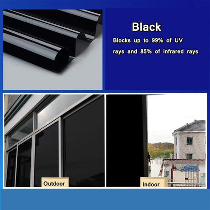 Adhesive-free one-way heat-insulating glass film