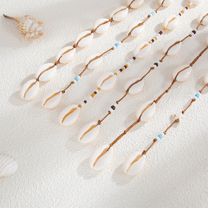 Resort-style seashell beaded hair accessories