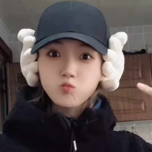 Casual velvet hand-shaped earmuffs