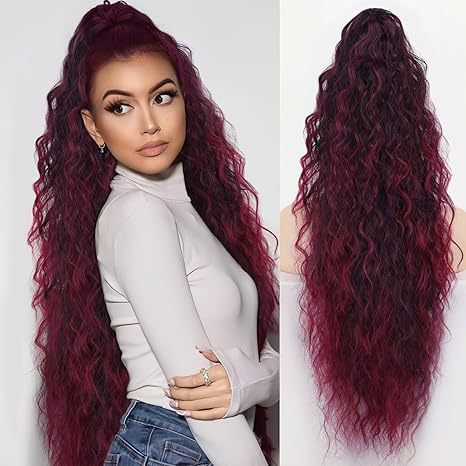 Curly hair extension with ponytail