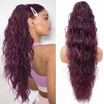 Curly hair extension with ponytail