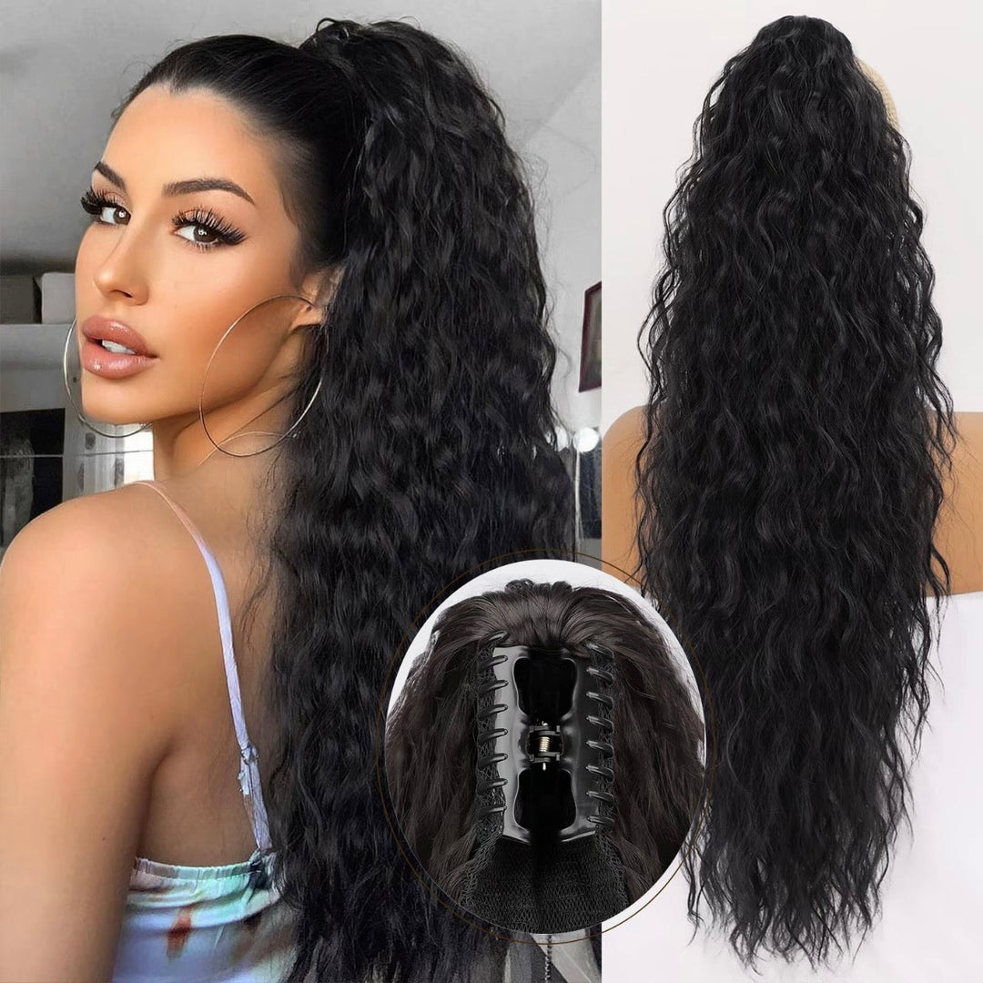 Curly hair extension with ponytail