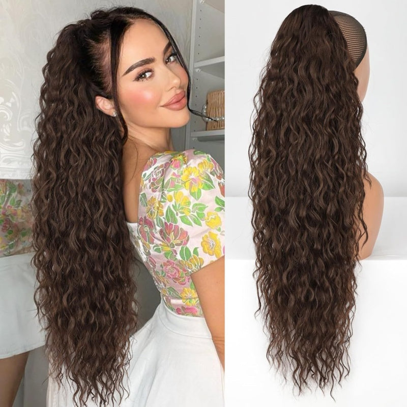 Curly hair extension with ponytail