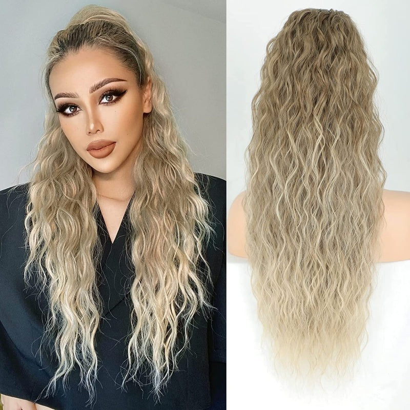 Curly hair extension with ponytail