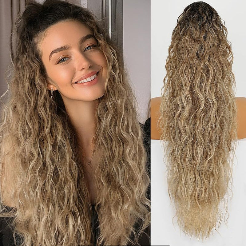 Curly hair extension with ponytail
