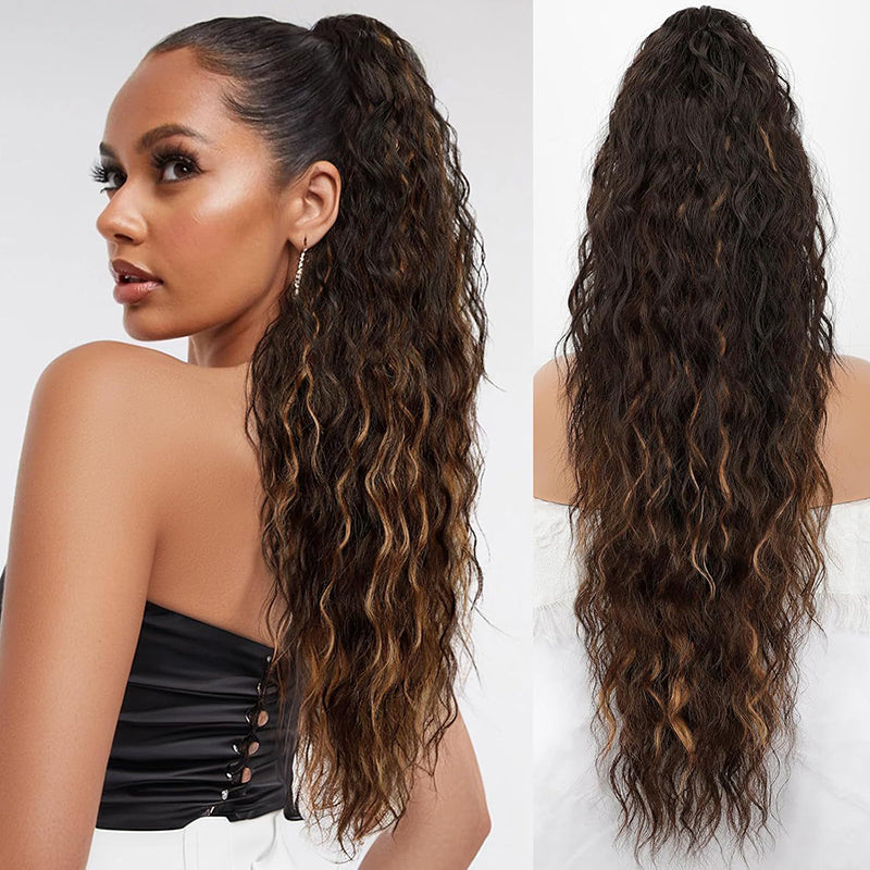 Curly hair extension with ponytail