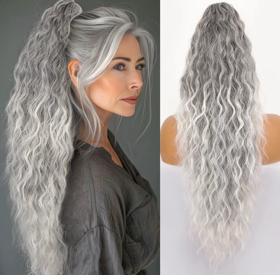 Curly hair extension with ponytail