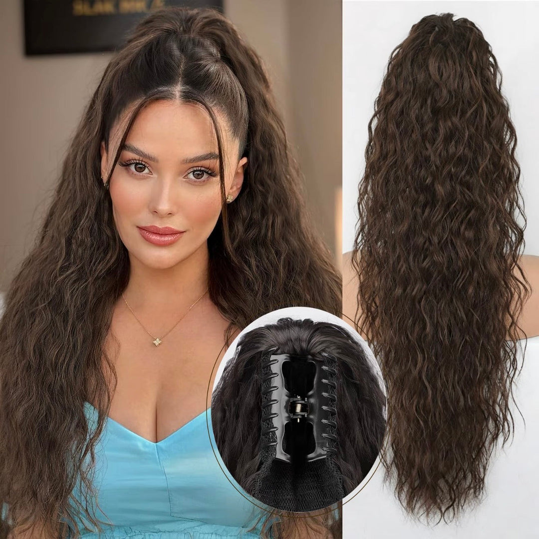 Curly hair extension with ponytail