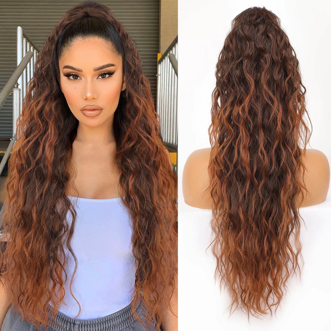 Curly hair extension with ponytail