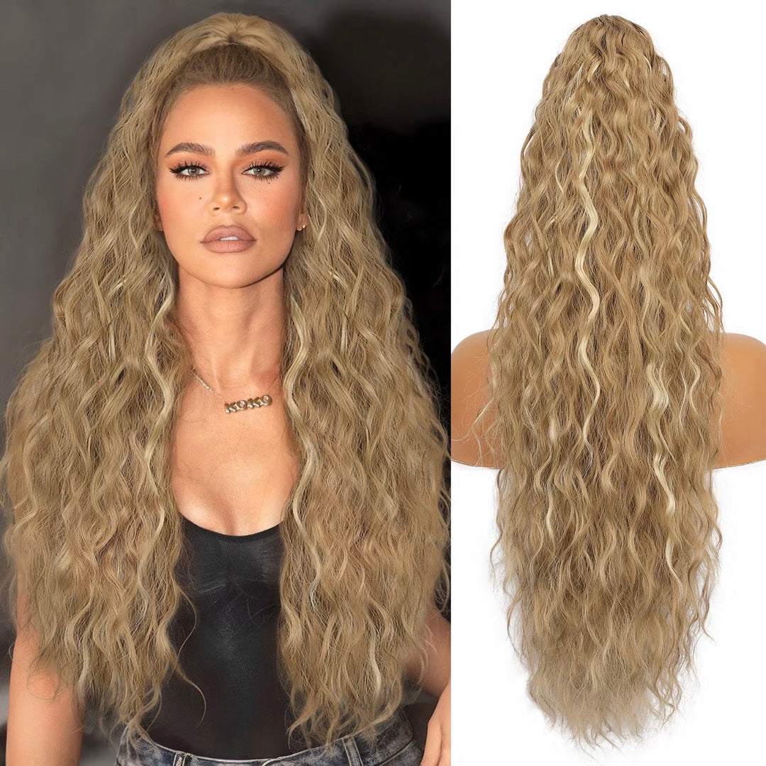 Curly hair extension with ponytail