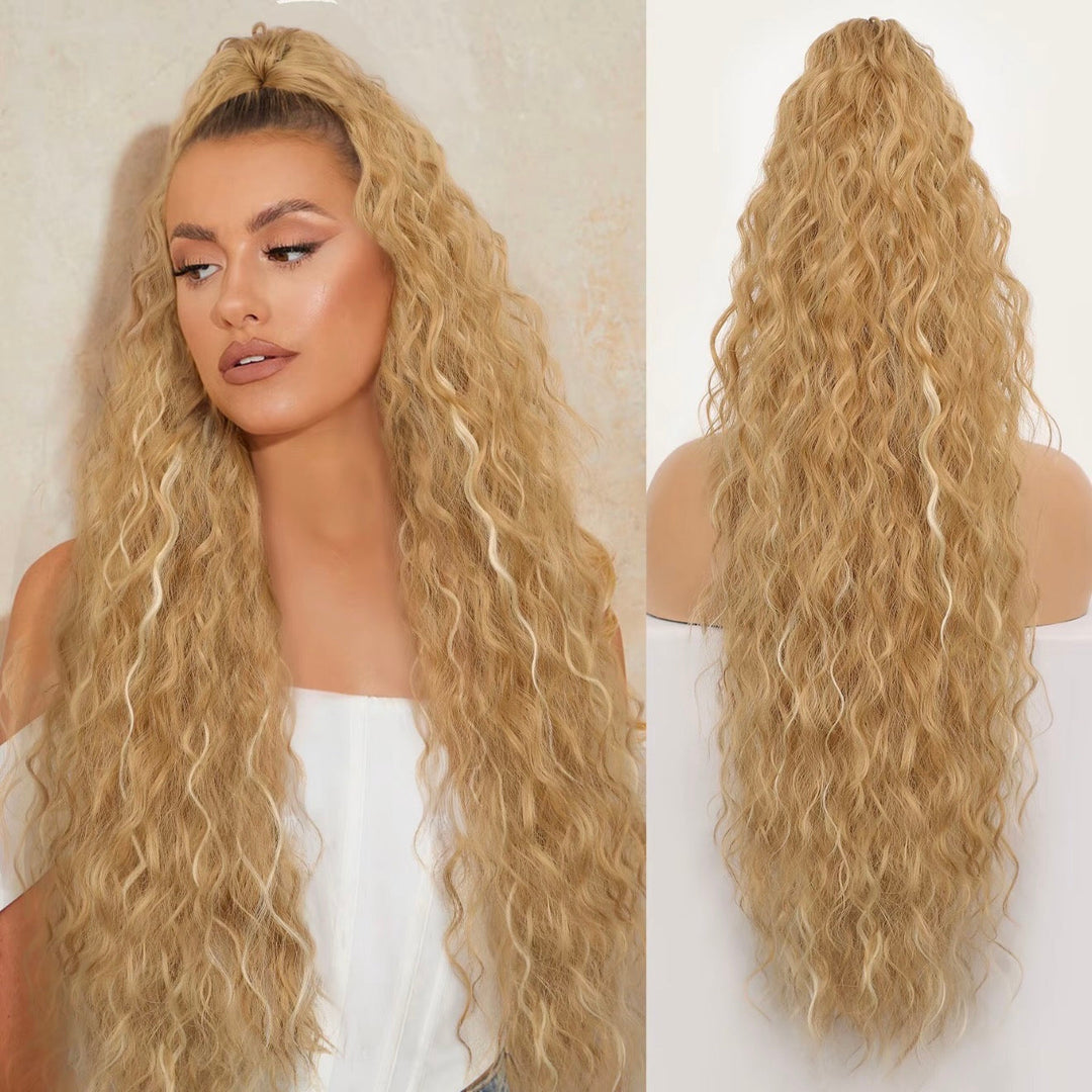 Curly hair extension with ponytail
