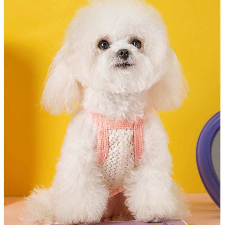 Heart Bow Lace Dog Tank Top