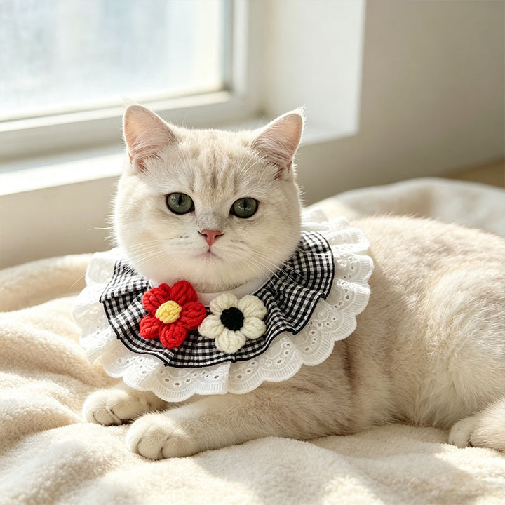 Lace flower pet neckerchief