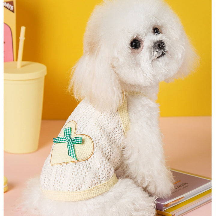 Heart Bow Lace Dog Tank Top