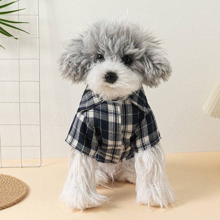 Casual Grid Pattern Dog Clothes