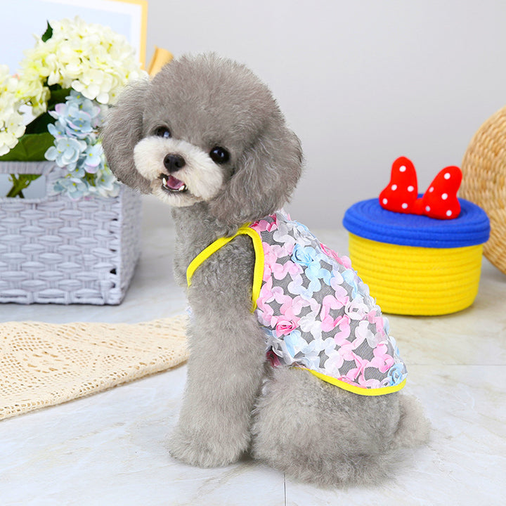 Floral Mesh Pet Sling Tank Summer Vest