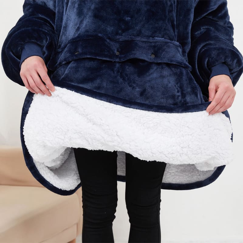 Double-Layer Hooded Lazy Blanket
