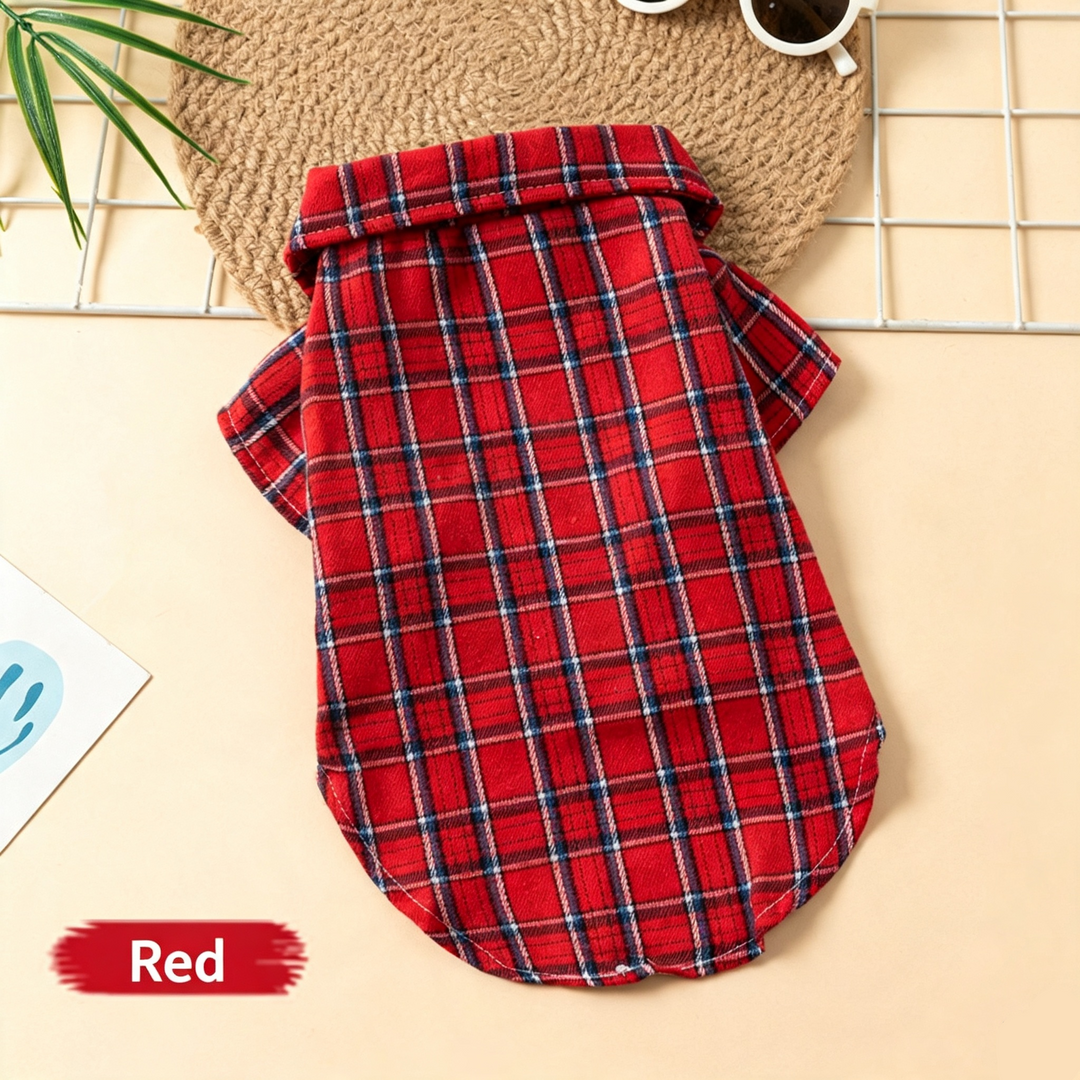 Casual Grid Pattern Dog Clothes