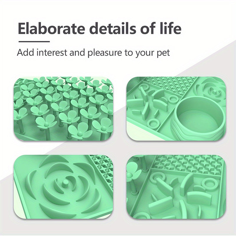 Easy-to-clean slow-feed pet placemats