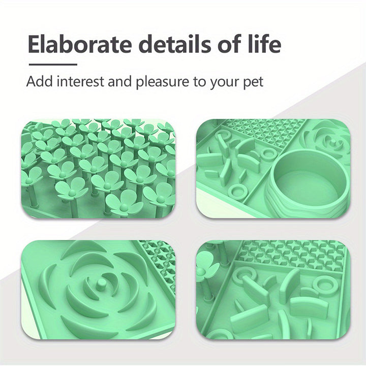 Easy-to-clean slow-feed pet placemats