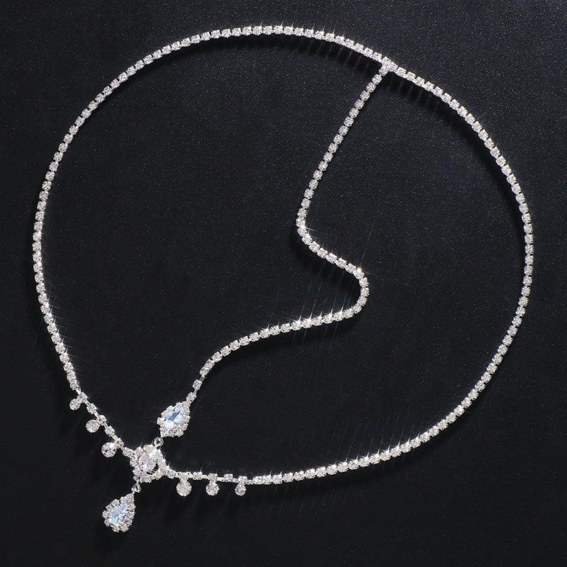 Water droplet forehead chain hair accessory